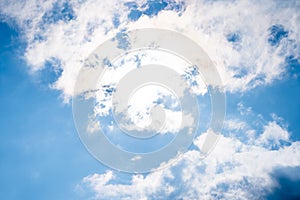 Blue sky and lots small clouds