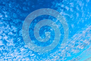 Blue sky with lots of small clouds