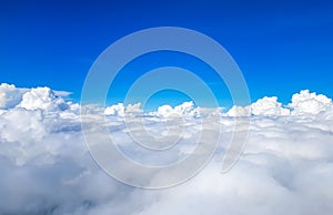 Blue sky with many white clouds background