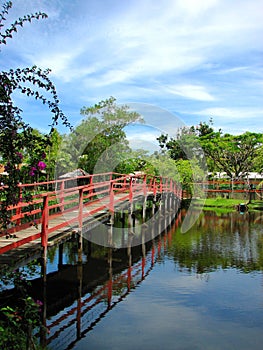 Blue sky at Miri Crocodile Farm, Borneo, Malaysia