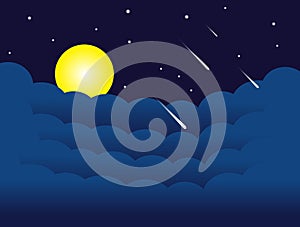 Blue sky and moonnight