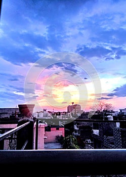 Blue sky, morning time, sky in cloud