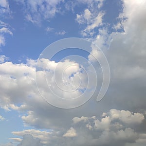 Blue sky with moving white and grey cloud