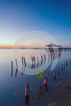 Blue sky at muara tawar, bekasi indonesia