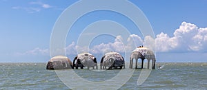 Blue sky over the Cape Romano dome house ruins