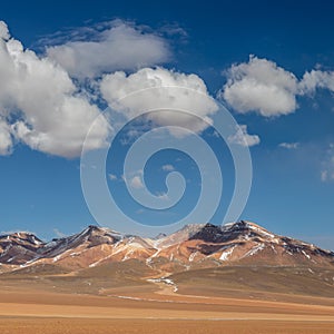 Blue sky over high altiplano desert in Bolivia