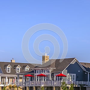 Blue sky over homes in sunny Daybreak Utah