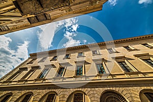 Blue sky over Sassari downtown