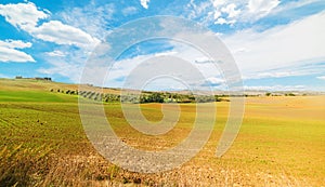 Blue sky over Val d`Orcia