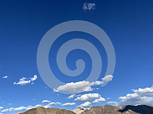 Blue Sky and puffy clouds with Nature Background.White, fluffy clouds in blue sky.Blue sky with clouds.