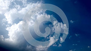 Blue Sky and puffy white & black clouds