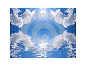 Blue sky and of puzzle