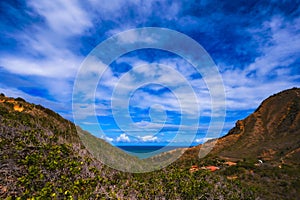 Blue sky between ridges at Monte Cristi in the Dominican Republic