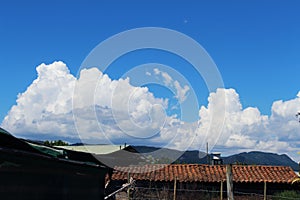 Blue sky in Santiago photo