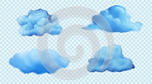 Blue sky. Set of 3d vector design elements.