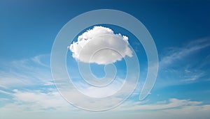 Blue sky and single cloud floating