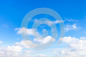 Blue sky with small cumuli clouds