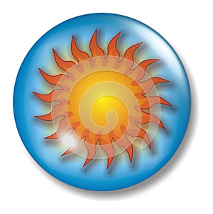 Blue Sky Sun Button Orb