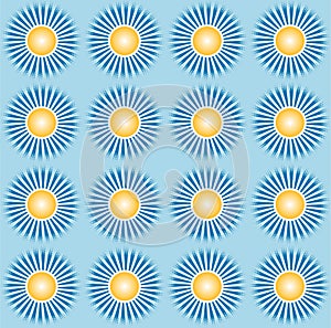 Blue sky and sun and shine pattern vector