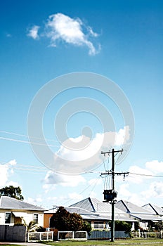 Blue sky surburbia