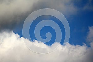 Blue sky surrounded by clouds