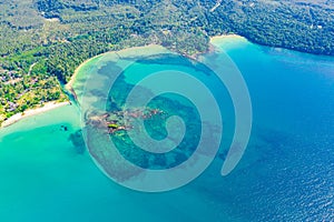 Blue sky and turqouise sea ocean at Koh Kood East of Thailand Island photo