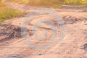 Blue sky and unpaved road