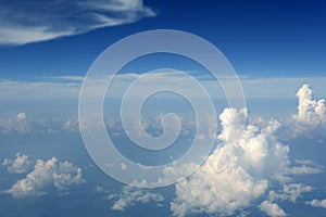 Blue sky view from aircraft airplane