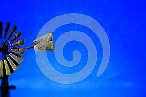 Blue Sky Vintage Windmill Abstract Background