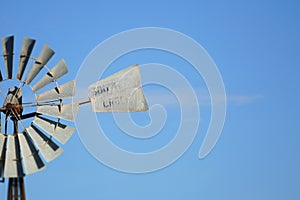 Blue Sky Vintage Windmill Abstract Background