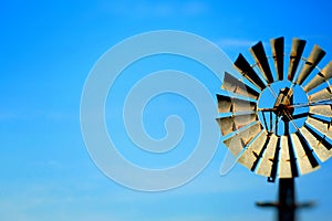 Blue Sky Vintage Windmill Abstract Background