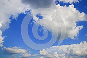 Blue sky vivid with cloud and raincloud, art of nature beautiful and copy space for add text