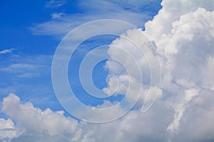 Blue sky vivid with cloud and raincloud art of nature beautiful and copy space for add text