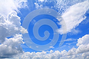 Blue sky vivid with cloud and raincloud art of nature beautiful and copy space for add text