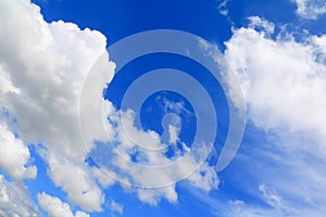 Blue sky vivid with cloud and raincloud art of nature beautiful and copy space for add text