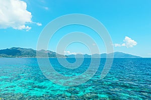 Blue sky and water with on Lipe island