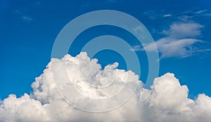 blue sky and white cloud .