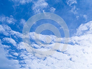 Blue sky with white cloud background.