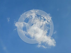 Blue sky with white cloud photo