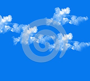 Blue Sky with White Cloud Natural Background. White, fluffy clouds in blue sky. Background from clouds.
