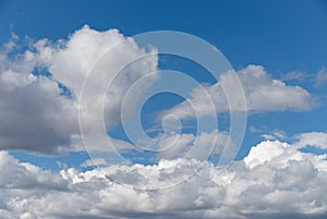 Blue sky with white clouds.