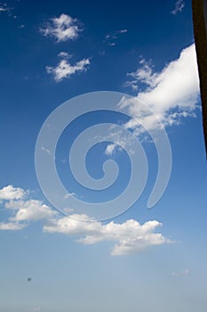 The blue sky and white clouds