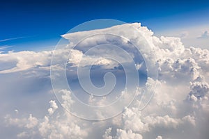 The blue sky and white clouds at airplane