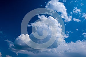 Blue sky with white clouds. amazing blue sky. Cloudy sky background. clear weather.