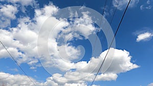 blue sky with white clouds as background