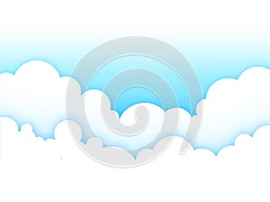 Blue sky with white clouds background.