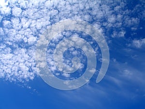 Blue sky and white clouds - background