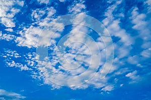 Blue sky with white clouds, big white clouds on the blue sky, Nimbostratus clouds, an altostratus cloud