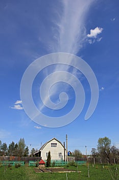 Only blue sky with white clouds