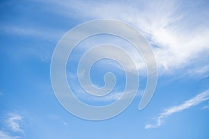 Blue sky and white clouds.